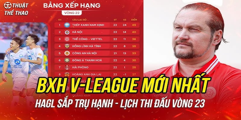 Bảng xếp hạng V-League Cách đọc và hiểu bảng xếp hạng V-League